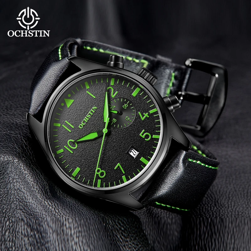OCHSTIN New 2024 Business Light Luxury Pilot Series Men's Waterproof Watch Multifunction Quartz Movement Men's Quartz Watch