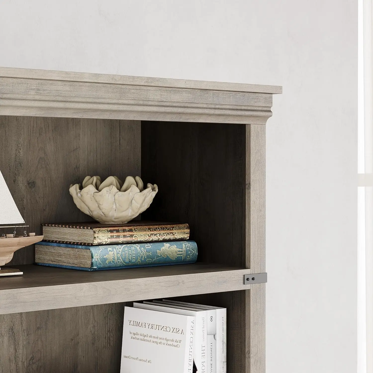 New 5 Tier Bookcase, Farmhouse Book Shelf with Storage, 71" Tall Book Case Wooden 5 Shelf Bookcase for Home Office, Living Room 6