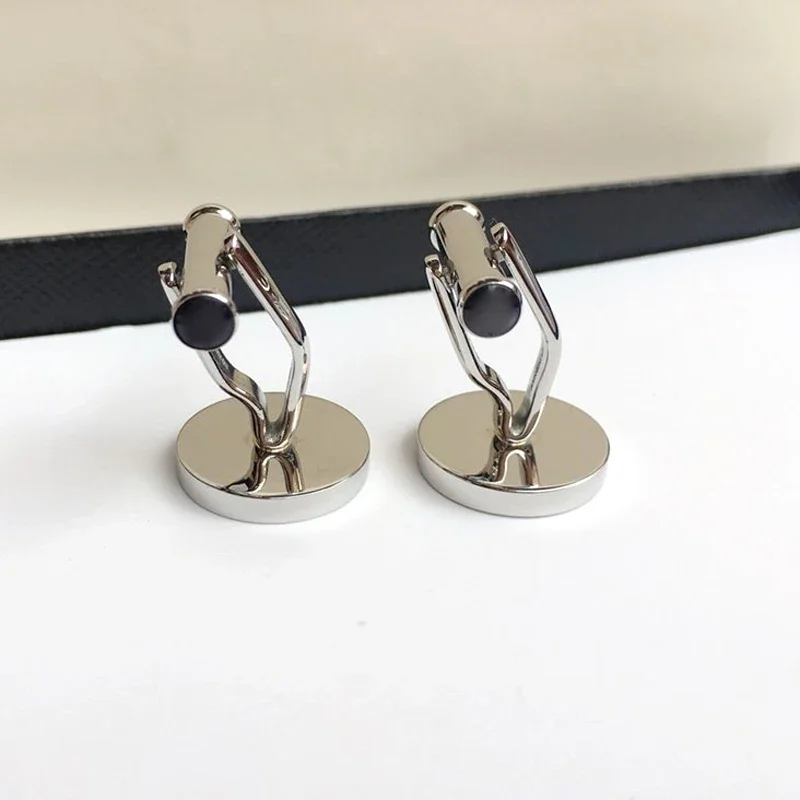 Cuff Links MB Black Agate With Letter 1:1 High Quality Black Man Shirt Cufflinks Classic Buttons With Box Set