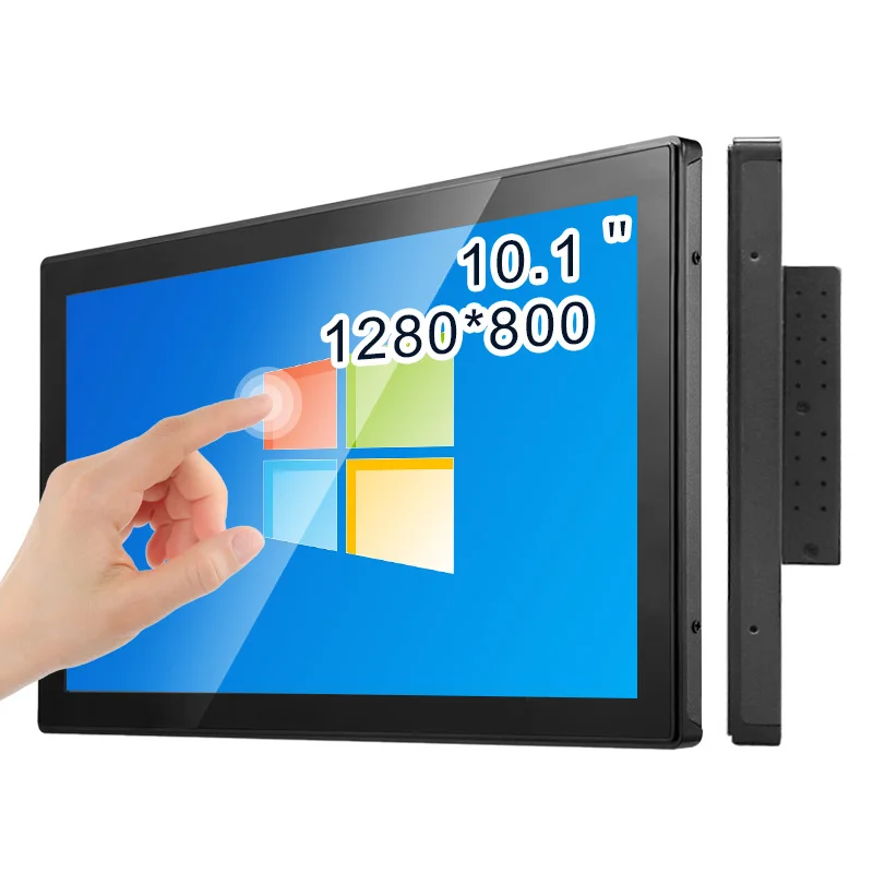 

Cheap 10.1 Inch 1280*800 Waterproof Flat True Capacitive Touch Screen Monitor Wall Mount Industrial Display With VGA HDMI USB