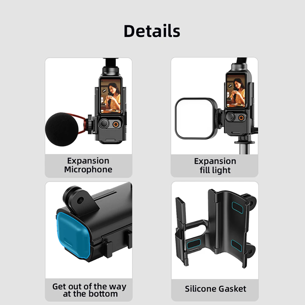 Protective Frame for DJI OSMO Pocket 3 Camera Expansion Cold Shoe Adapter Handle Cover Protective Case Bracket Accessories Camera Accessories Action Camera Accessories Handheld Gimbal Accessories