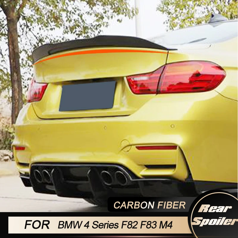 

Car Rear Trunk Spoiler Wing For BMW 4 Series F82 F83 M4 Coupe 2 Door 2014 - 2017 Rear Trunk Boot Lip Wing Spoiler Carbon Fiber
