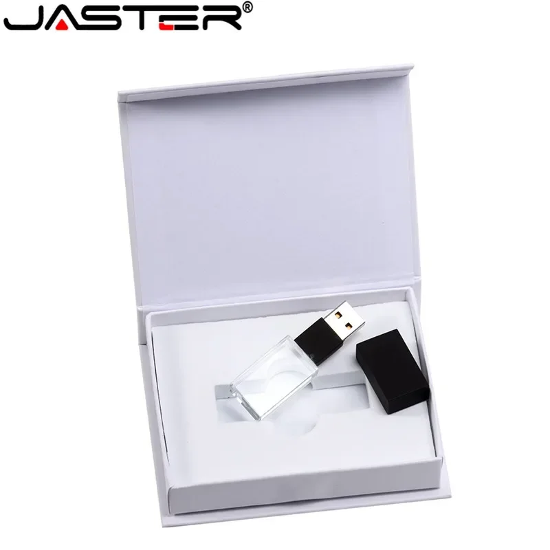 Jaster Novo Cristal Rosa Ouro Prata Preto Ouro 2.0 Usb Flash Drive com Caixa de Presente 4gb 8gb 16gb 32gb 64gb Livre Logotipo Feito sob Encomenda - Imagem 5
