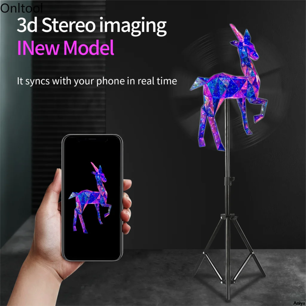 

Wifi 3D голограмма проектор вентилятор с треугольным кронштейном защитный корпус с дистанционным управлением рекламный проектор голограммы 3D вентилятор 50 см