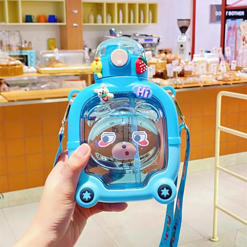 Plastic Children'S Sports Cup With Rope Handle Large Capacity Outdoor Kettle Student Leak-Proof Universal Bottle Cup With Straw 17 Undefined