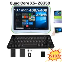 10.1 INCH 64 Bit 4GBRAM 64GB ROM F2 Windows 10 Tablet with Bluetooth Keyboard x5-Z8350 HDMI-Compatible Dual Camera WIFI 1