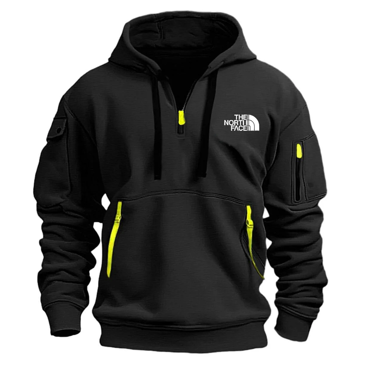 thumbnail image 1 of 2024 Drop Shoulder Hooded Sweatshirt Men Women Large Size Loose Pullover Fashion Sweatshirt Multi Pocket Zipper S-3XL, 1 of 5
