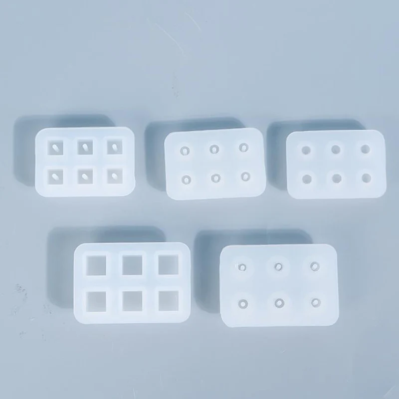 

1PC Transparent Rectangle Silicone Bead Mould Square Ball 6 Hanging Holes DIY Epoxy Jewelry Mold resin molds for jewelry