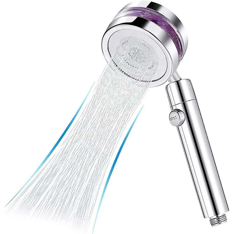 Turbo Shower Head,2 Modes Rotating Power Propeller Driven Handheld