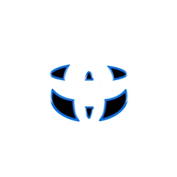 Multicolor Car Steering Wheel Badge Trim Sticker (Blue)