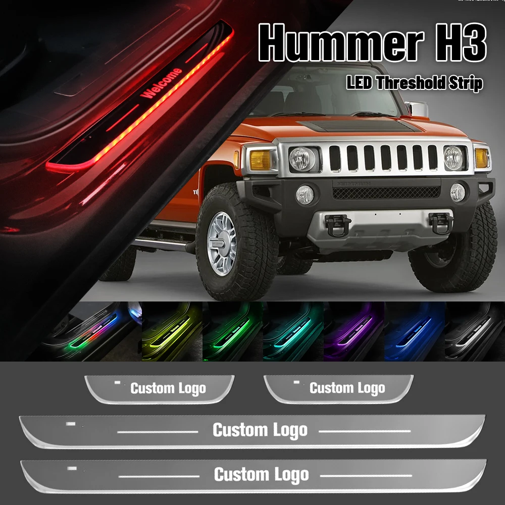 

For Hummer H3 2005-2009 Car Door Sill Light Customized Logo LED 2006 2007 2008 Welcome Threshold Pedal Lamp Accessories