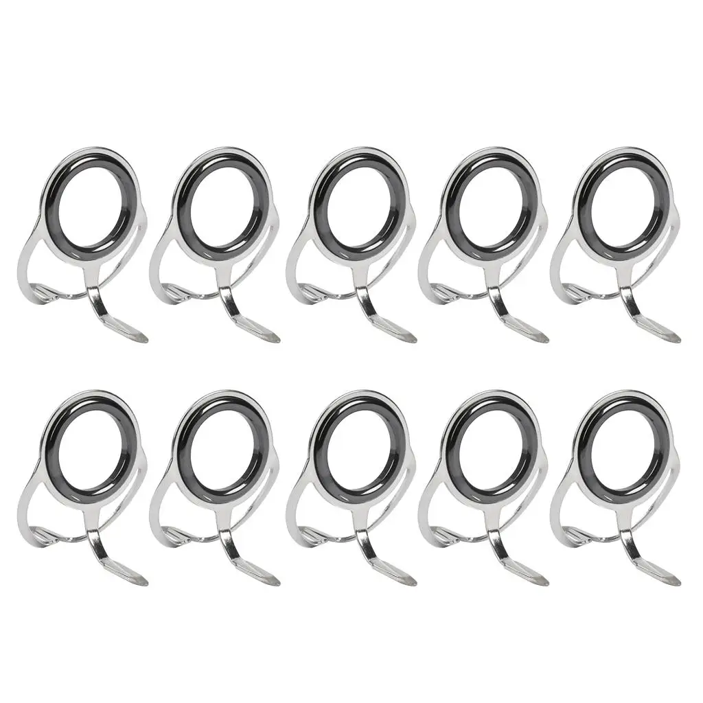 10Pcs Ceramic Fishing Rod Guides Kit Feet Leg Rings Repair 11mm