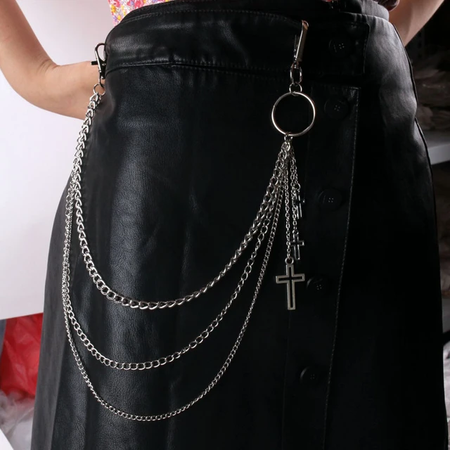 Pants Chain for Men Women,Biker Skull Chain Wallet,Long Cool EMO Punk  Trousers Pocket Belt Key Chains for Hip Hop Rock Jean Gothic