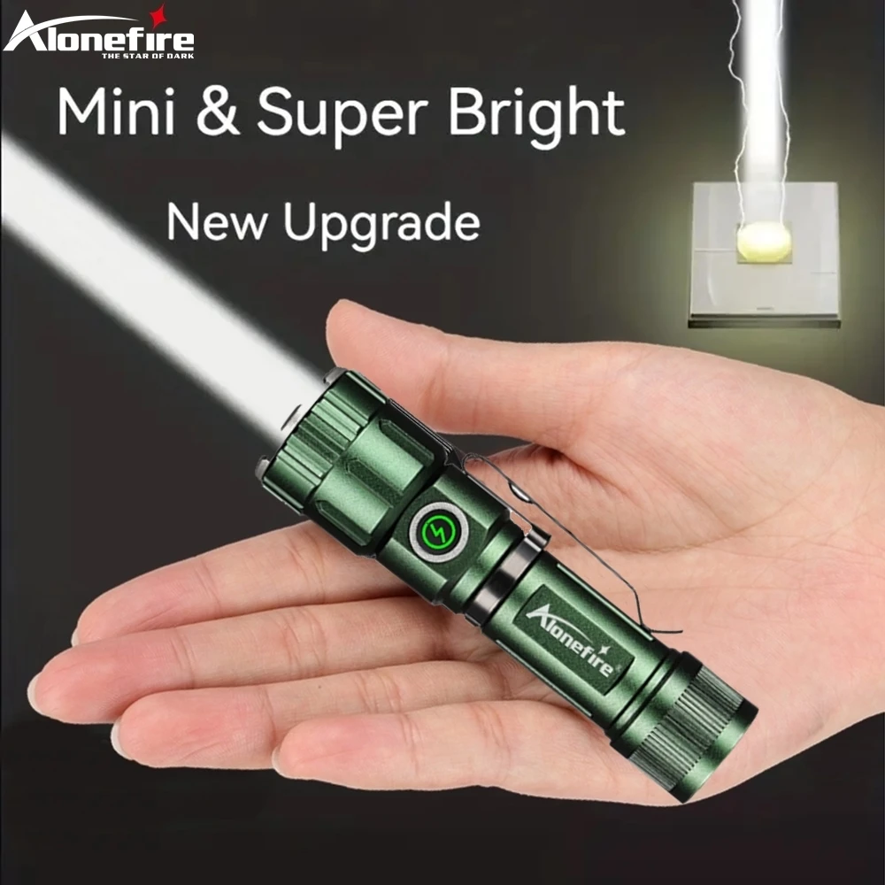 Zoom White Beam light Mini Flashlight Rechargeable Portable Pocket