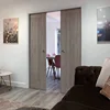 Soundproof solid wood white hidden sliding door double pocket door 5
