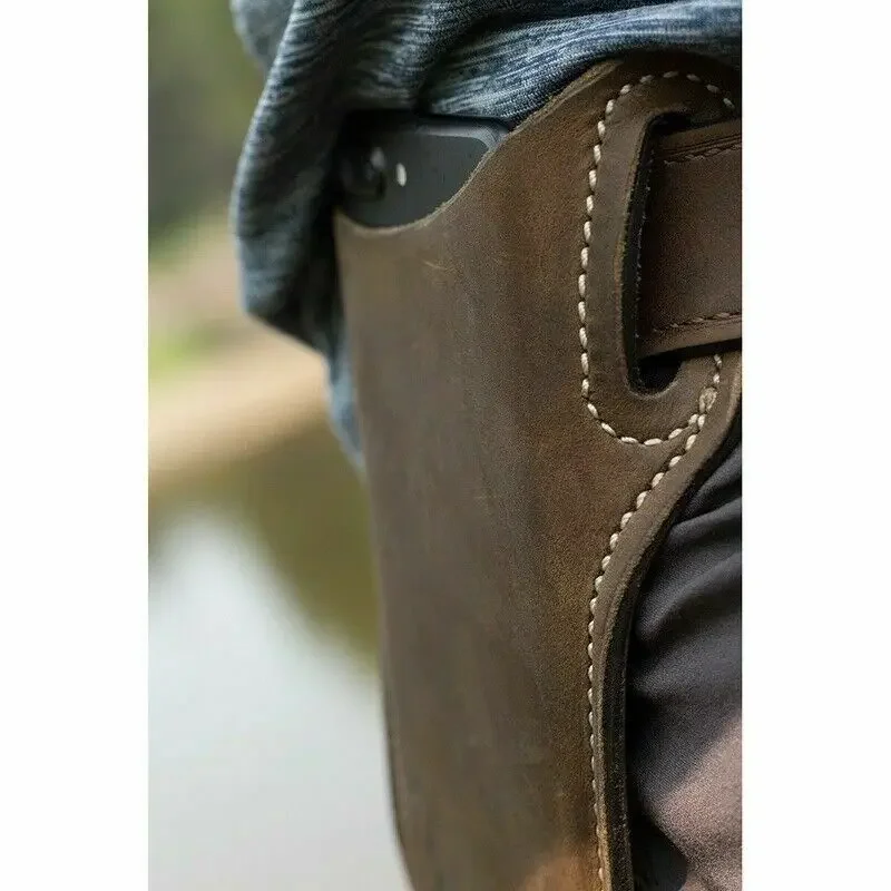 Men's Leather Phone Holster and Wallet - Belt Waist Bag for Travel and Outdoor Activities