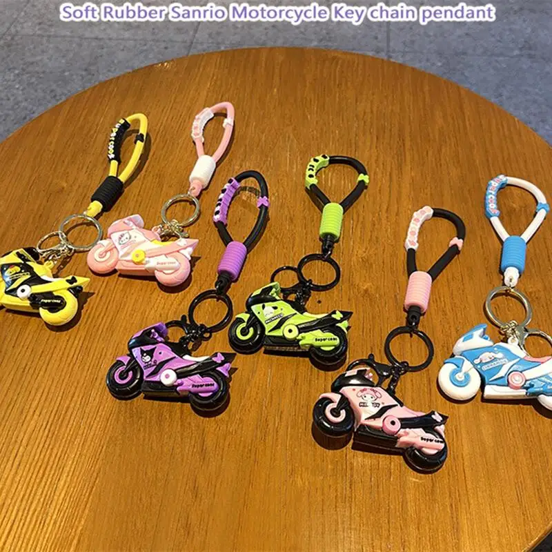 

Sanrio Cartoon Hello Kitty Keychain Kawaii Cinnamoroll My Melody Kuromi Key Ring Cute Schoolbag Decoration Jewelry Holiday Gifts
