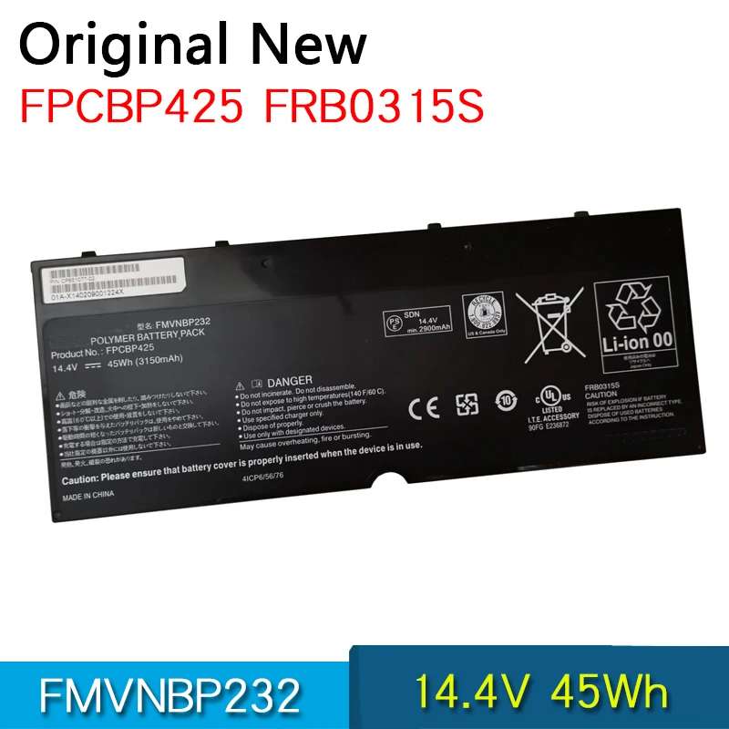 

NEW Original FMVNBP232 FPCBP425 FRB0315S Laptop Battery For FUJITSU LifeBook U745 T935 T904U 4ICP6/56/76 14.4V 45Wh