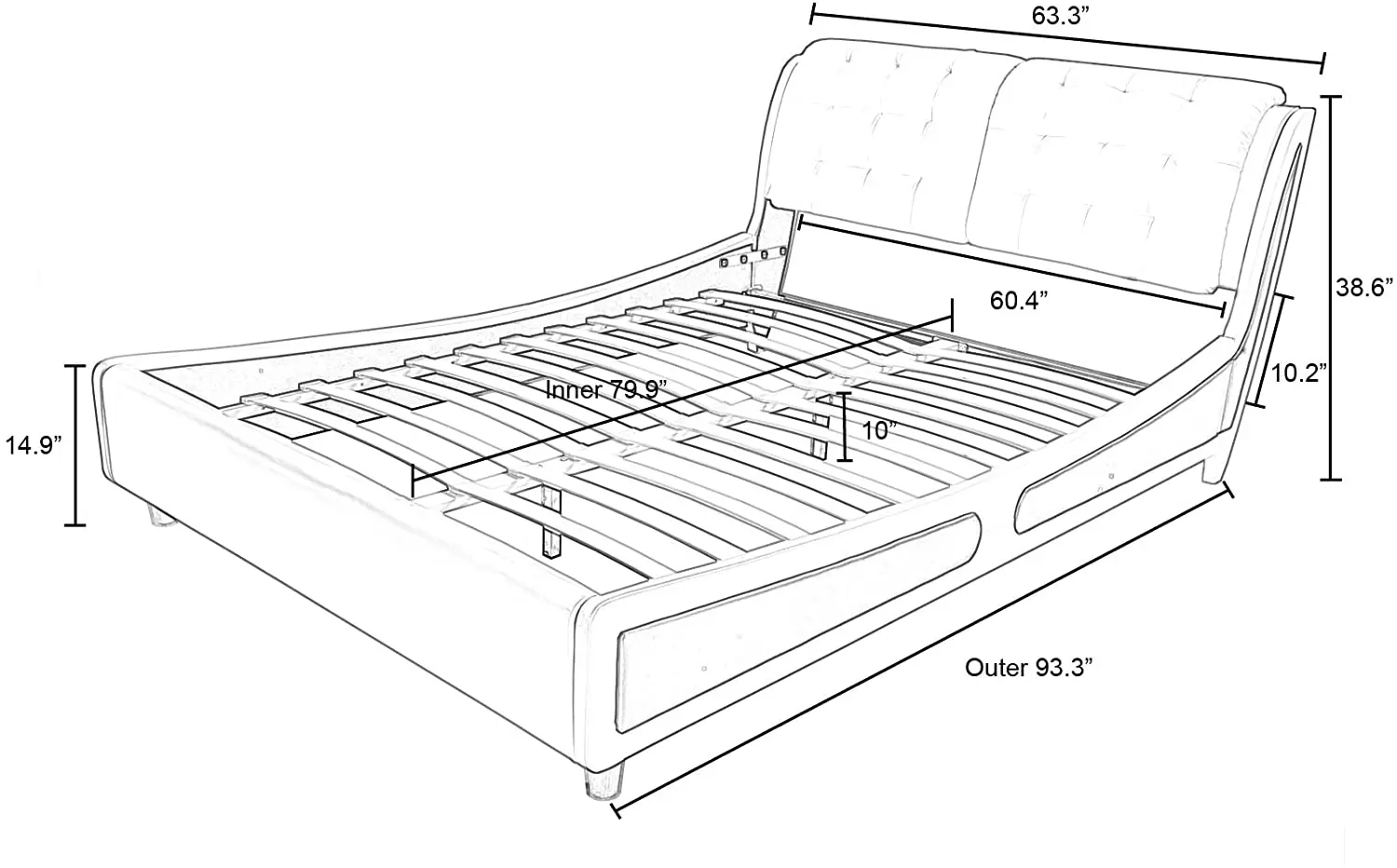 Duplicatie Rechtdoor afgunst Queen Size Bed Frames Headboard | Queen Size Platform Bed Frame - Bed Frame  Headboard - Aliexpress