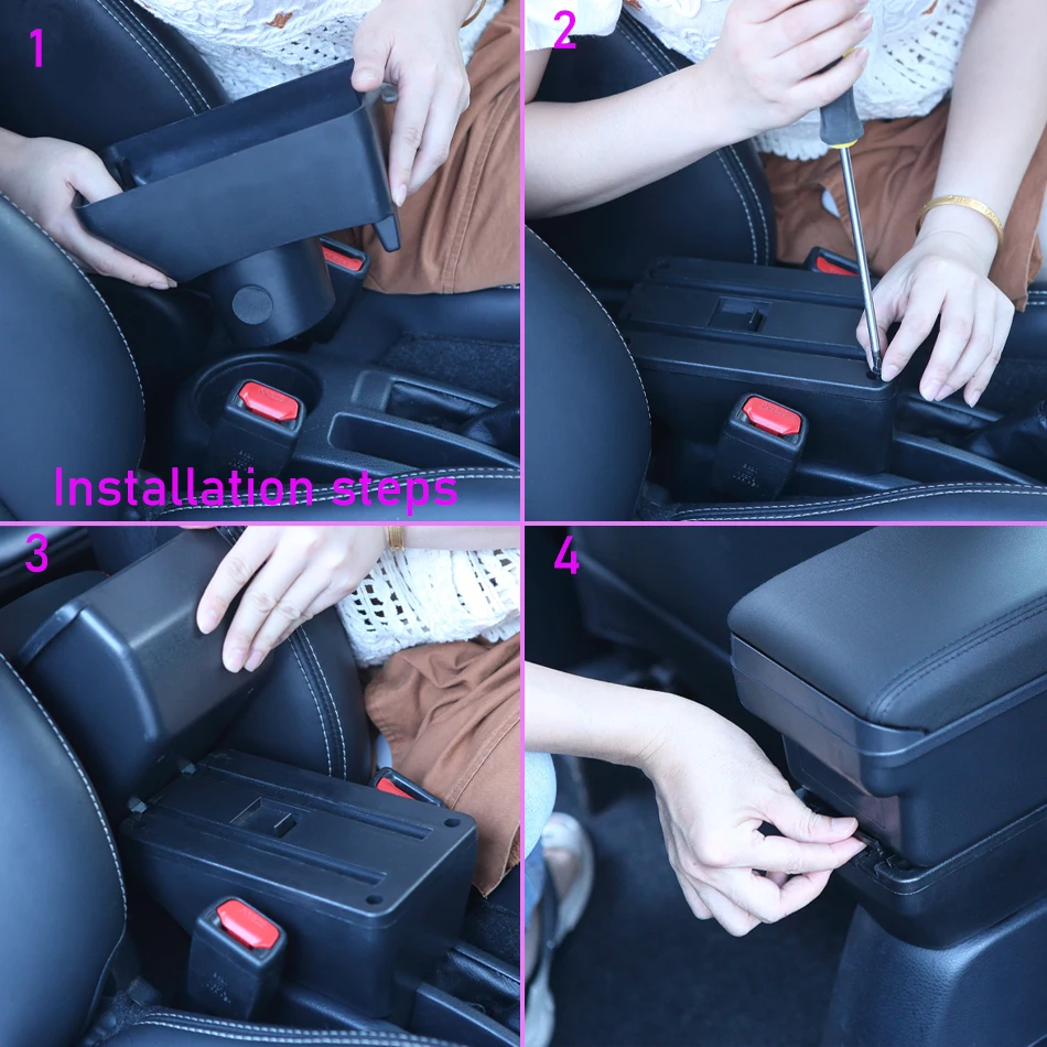 혼다 재즈 팔걸이 혼다 피트 재즈 1 2003-2007 차량용 팔걸이 박스 개조 액세서리 차량 수납 박스 간편 설치