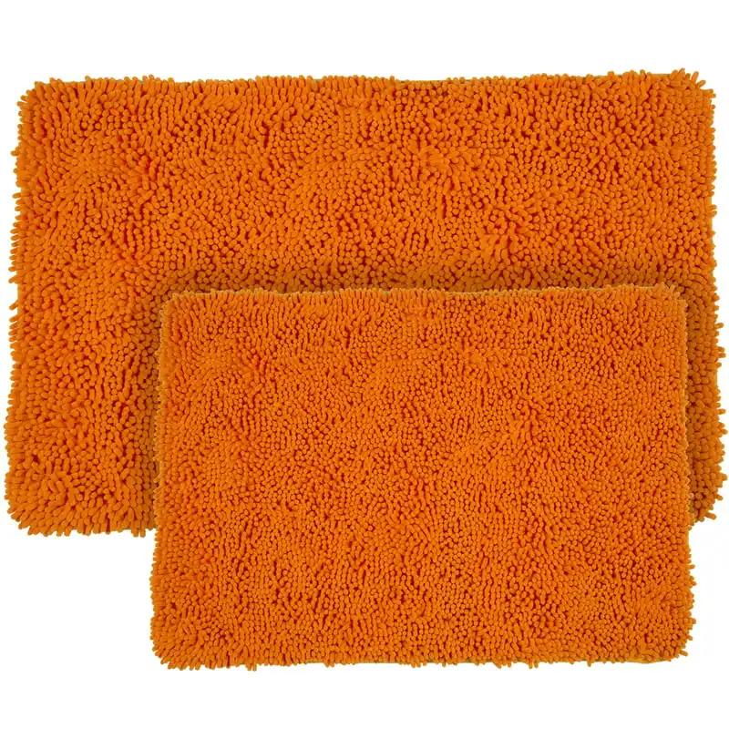 

Memory Foam Bath Mat Set with Non-Slip Base (Orange)
