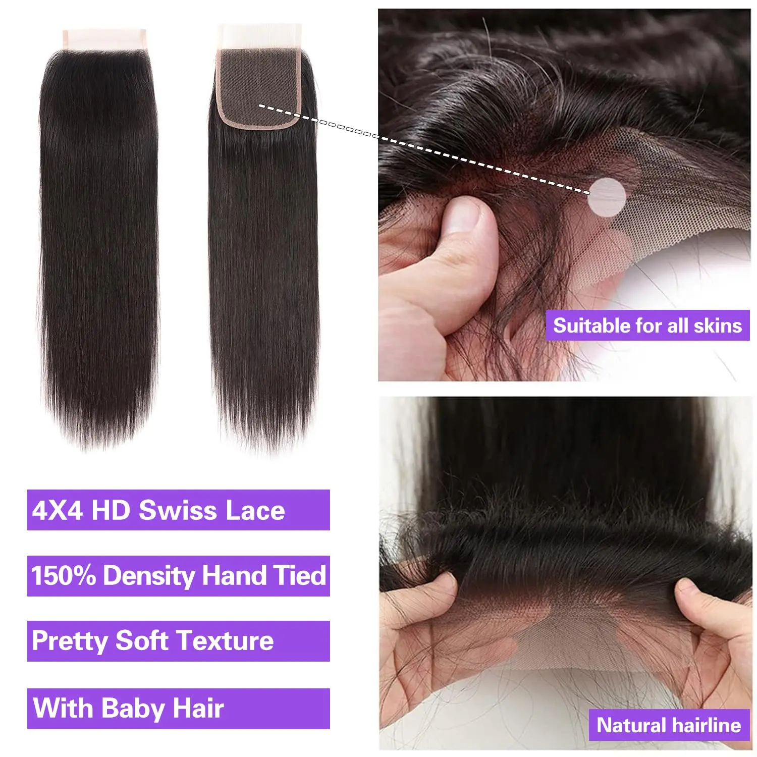 30 32inch Straight Human Hair Bundles with 4x4 Closure Brazilian Raw Bundles 100% Human Hair 13x4 Frontal Closure And Bundles