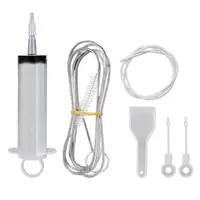 5Pcs Clean Brush Kit For Refrigerator Drain Wash Brush Suction Syringe 1.5/1M Hose Fridge Drain Hole Cleaner Stick Dredge Tool 1