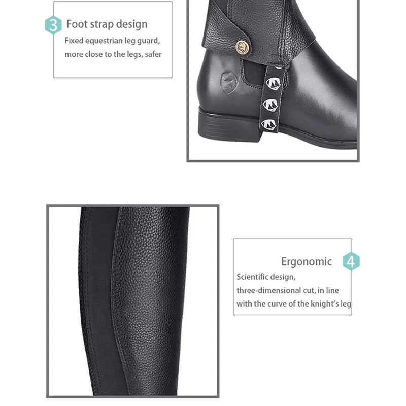 Genuine Leather Equestrian Leg Guards Cowhide Men Women Chaps Knight Equipment Protective Gear Available in All Seasons 6