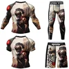 Mma Clothing Man Rashguard T-shirt+Pants Sets  Rash Guard Jiu jitsu MMA Compression Shirt+Shorts Bjj Boxing Jerseys Sport Suits 1