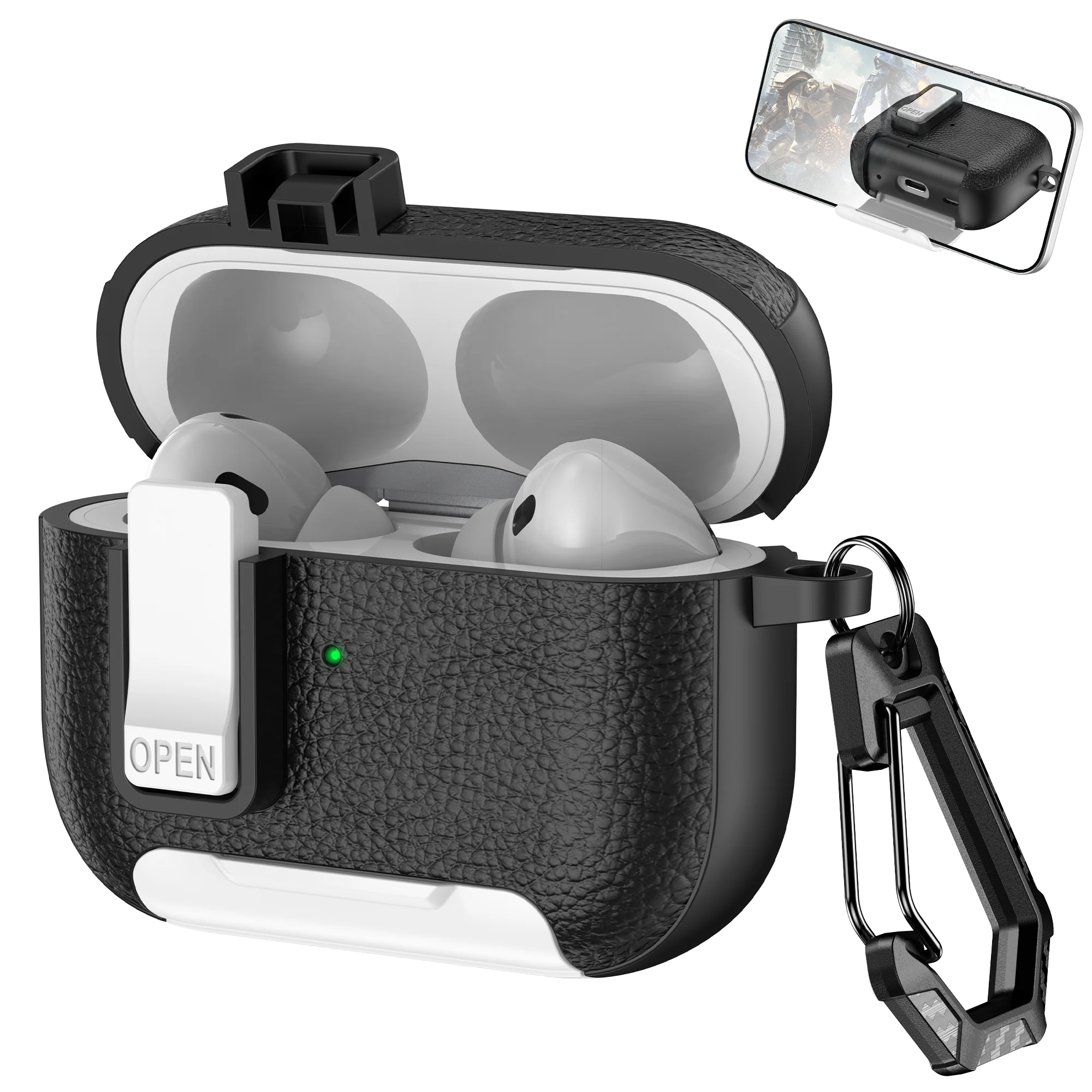 Versatile Bluetooth Headset Case with Hook and Phone Holder Feature