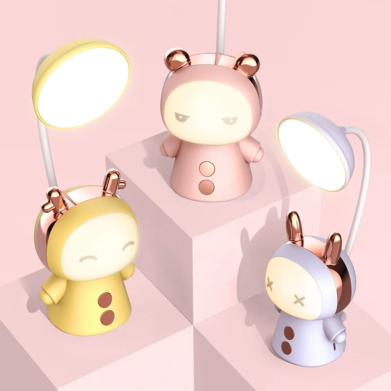 

Cartoon Led Desk Lamp Learning Folding Rechargeable Eye Protection Desk Lamp for Students and Children Small Night Lamp