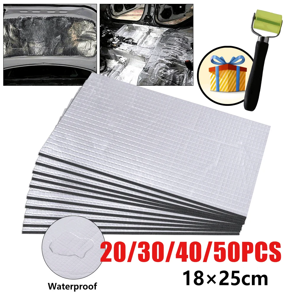 50/40/30 Sheets Sound Deadener Noise Heat Insulation Mat with Installer