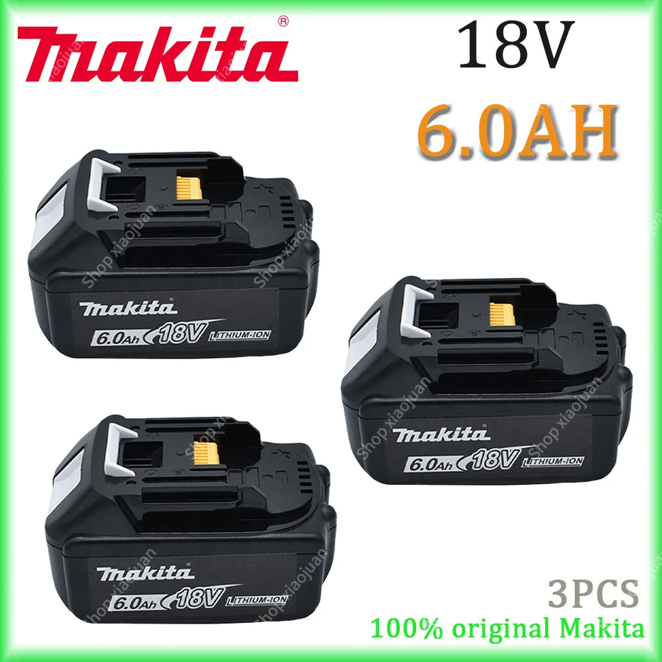 

Makita-100% Original Rechargeable Power Tool Battery, Replaceable LED Lithium-ion, 6.0 Ah 18V LXT BL1860B BL1860BL1850
