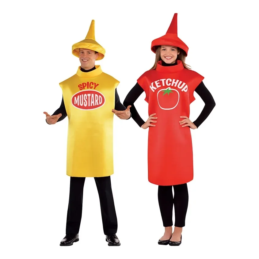 

Ketchup and Mustard Couple's Costumes Adult Funny Food Halloween Costume