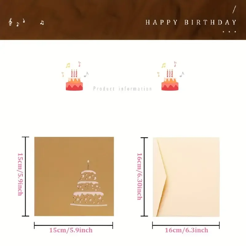 Musical greeting cards 3D Pop Up Gift Card with Led Music Gift Cards with Envelope Wedding Decorations for Tables