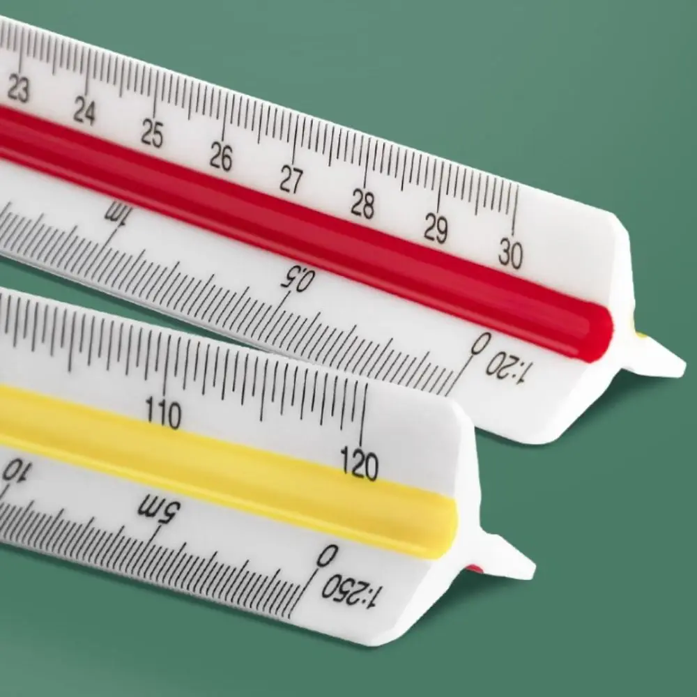 Large T-Shaped Ruler - Three-Edge Scale Triangle for Architectural Drawing and Garment Design