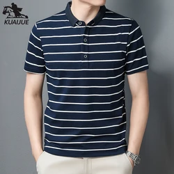 polo shirt men summer new high quality cotton men's Short sleeve polo shirt stripes top Mens Business casual polo shirt 4XL T02