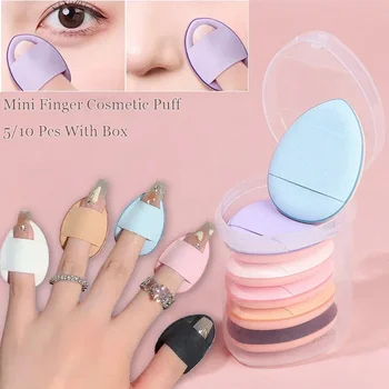 5/10Pcs Mini Finger Puff Foundation Small Air Cushion Powder Sponge Face Concealer BB Cream Cosmetic Applicator Makeup Tools