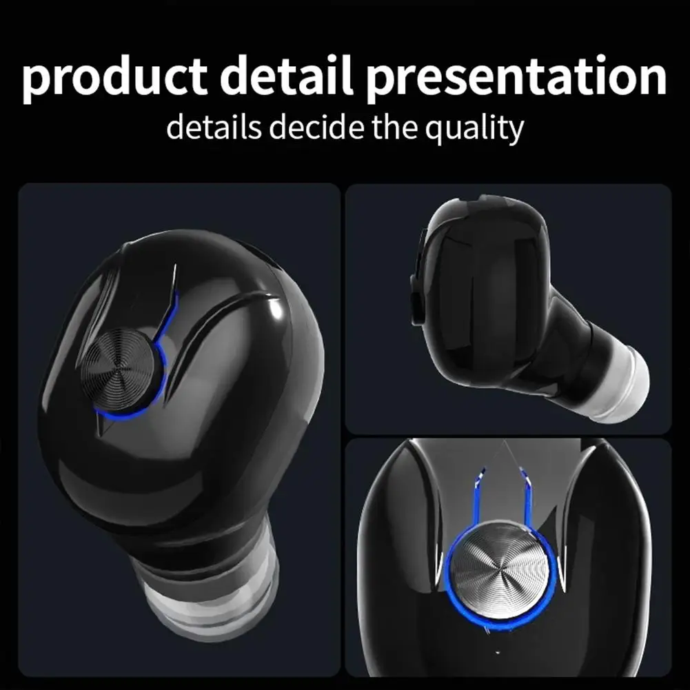 Portable Wireless Bluetooth Earphone Headset Single In Ear Earbuds With Mic 18D High Quality Mono Headset 8H Music Time