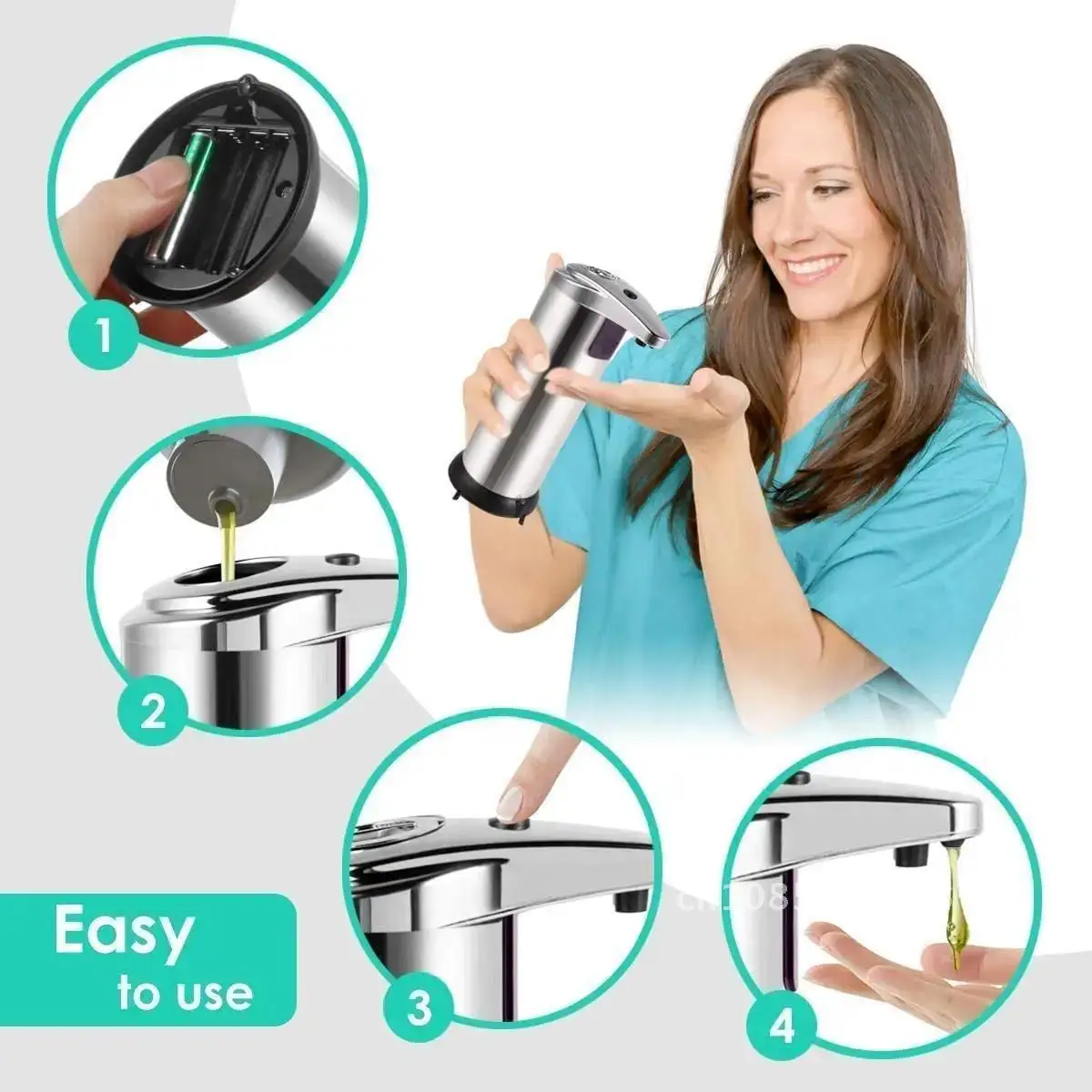 

Automatic Sensor Stainless Steel 250ML Liquid Soap Dispenser Smart Hand Wash Induction Sanitizer Dispenser Home Kitchen Bathroom