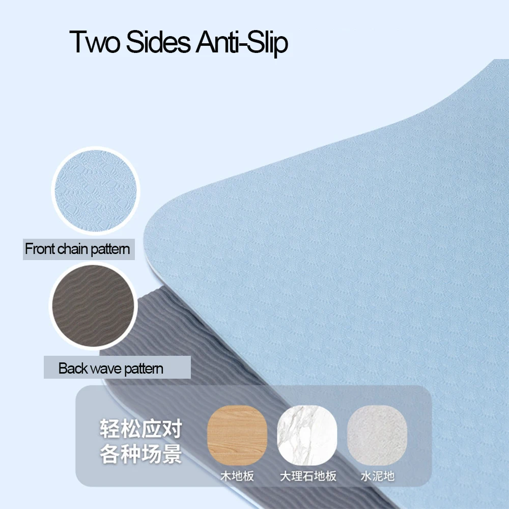 8mm Thickness 1830x610mm Eco Friendly Foldable TPE Yoga Mat Portable Fitness Floor Pad Camping Outdoor Cushion