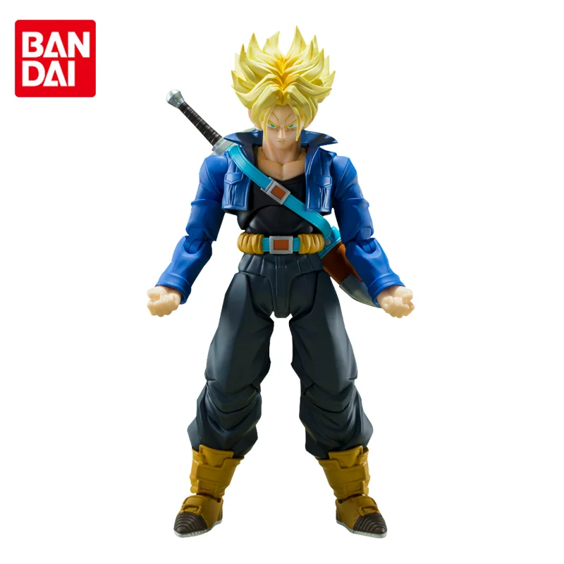 

14CM Bandai Original S.H.Figuarts Dragon Ball Z Super Saiya Trunks Torankusu Joints Movable Anime Action Figures Collection Toys