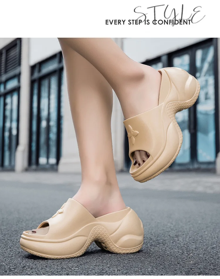 Comwarm Mode Damen Hausschuhe Plattform rutschfeste weibliche Slides EVA weiche Sohle bequeme Slides leichte prägnante Damen Sandalen – Detail 20