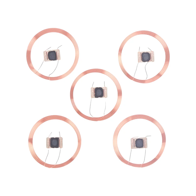 5Pcs 21.6mm 13.56MHZ UID IC Card ID Rewritable Changeable Chip Keyfob RFID Self-adhesive coil