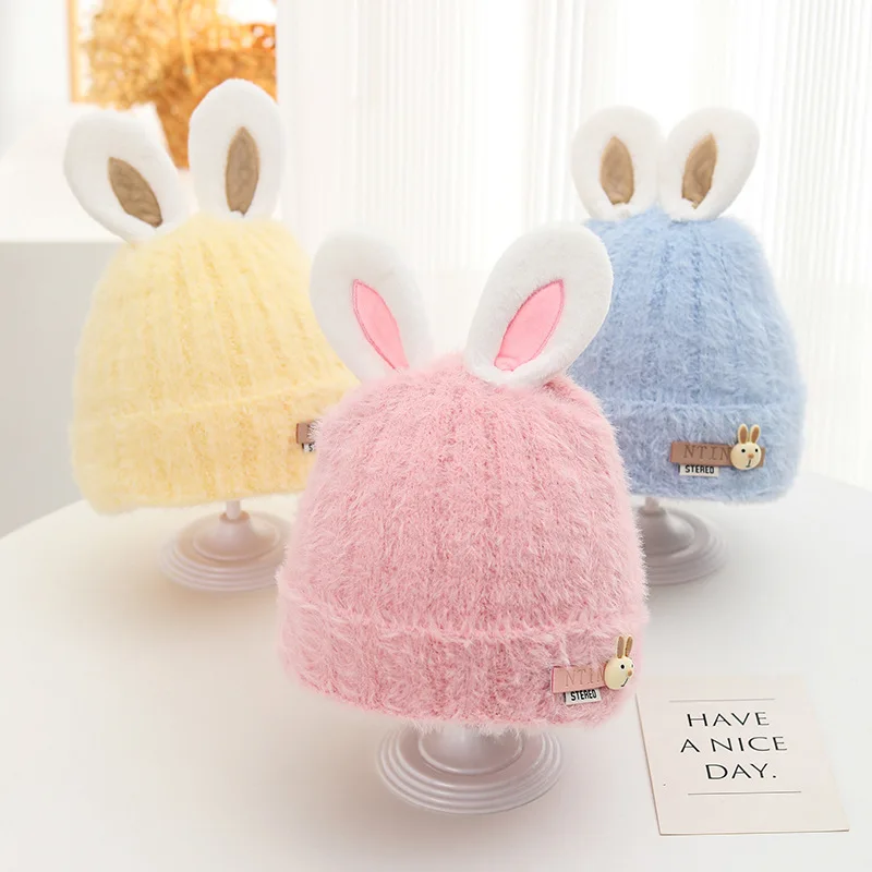 

Winter Children's Hat Cute Ear Protection Warm Caps for Kids Girls Boys Knitted Beanie Soft Plush Earflap Bonnet Hats