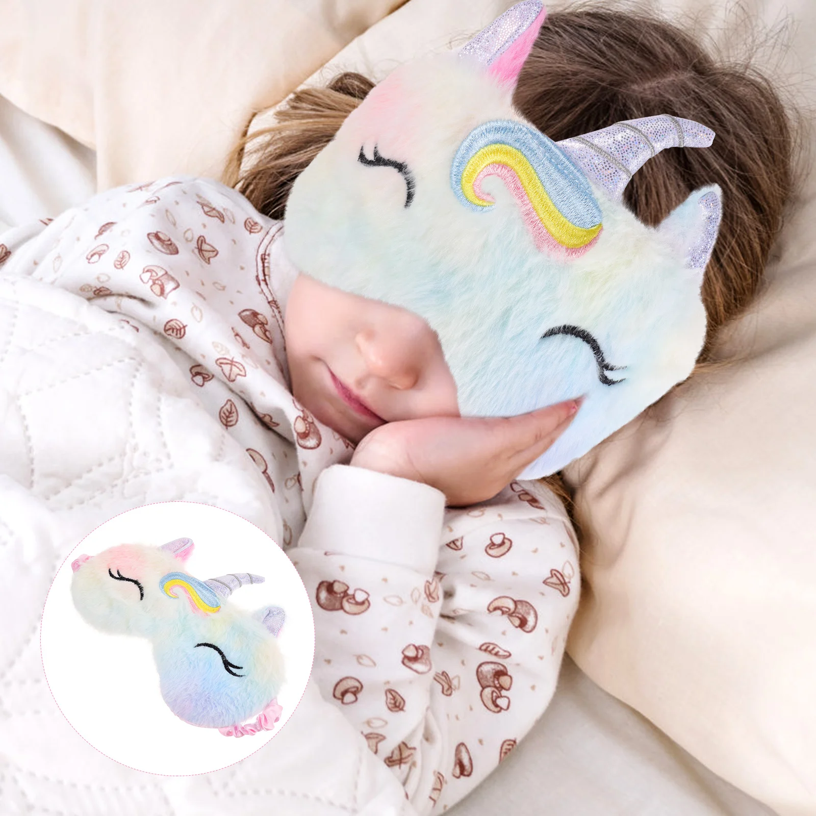 Plush Eye Mask Cover for Sleeping Comfortable Adorable Breathable Kid Practical Unicorn Shade Shadow 2