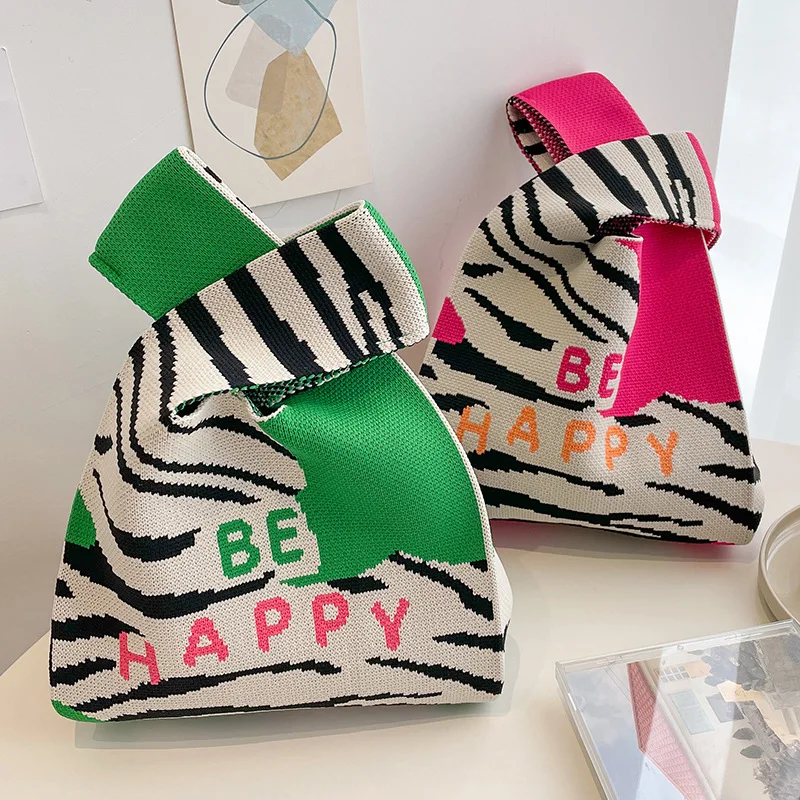 

Letter Knitted Bags Daily Fashion Tote Bag Ladies Woven Handbag Casual Shoulder Bag SOFT Hand Bag OPEN Handbags Womens Bag