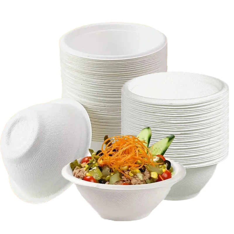 White Disposable Paper Bowl 25PCS Kitchen Paper Bowl Fruit Dessert Yogurt Ice Cream Birthday Party Disposable Food Container disposable containers