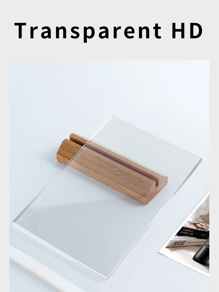 A4 Acrylic Panel Price Display Rack A5 Double-Sided Transparent Clothing Store Price Tag A6 Milk Tea Shop Desktop Price Display 4