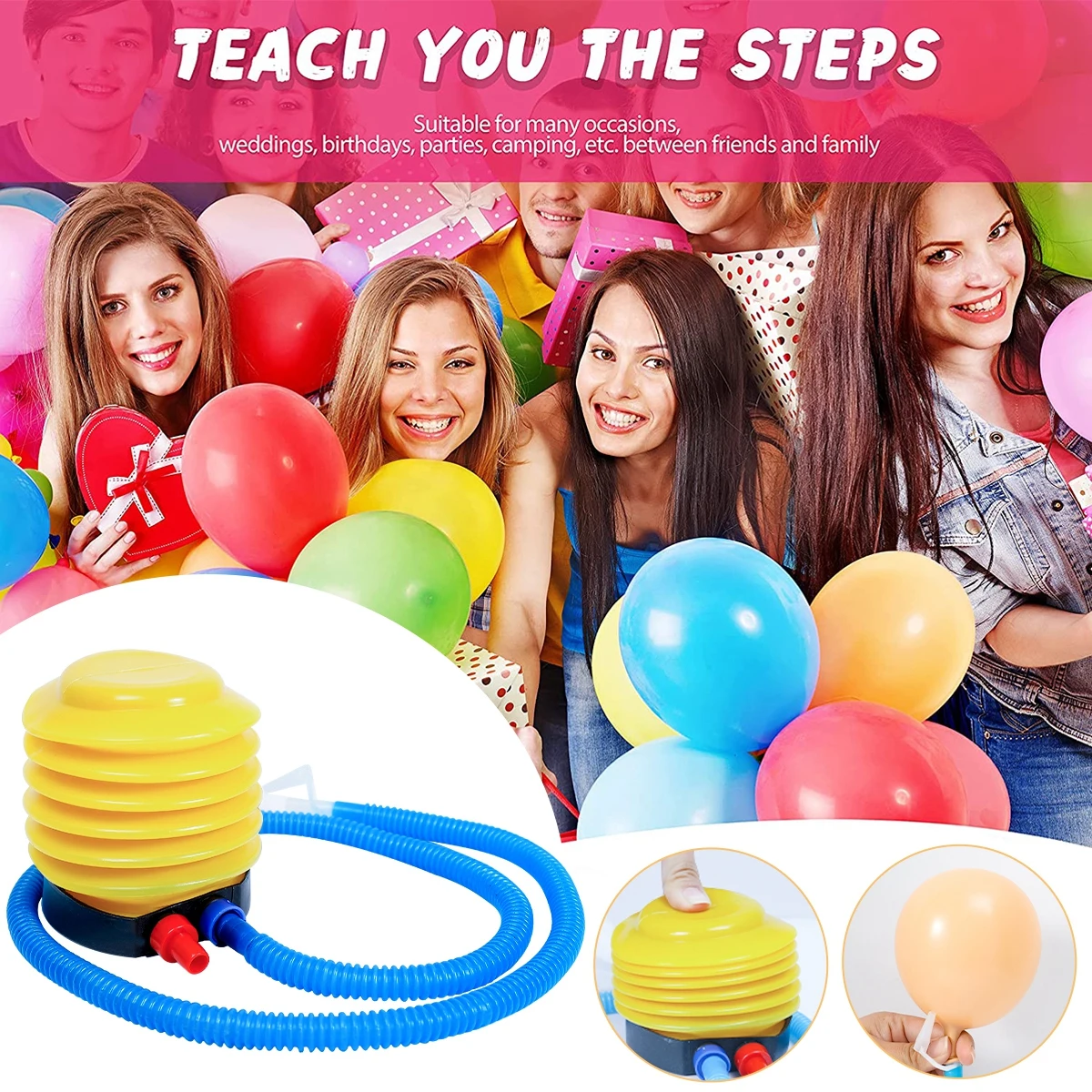 Balloon Pump Air Inflator Hand Push Portable Useful Balloon Accessories For Wedding Birthday Party Decor Supplies